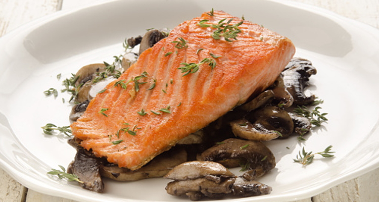 サーモンのきのこ炒め